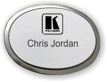 (image for) Kramer Electronics Black Logo Executive Oval Silver Badge